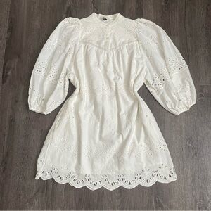 Universal Thread White Eyelet Blouse with Button Front